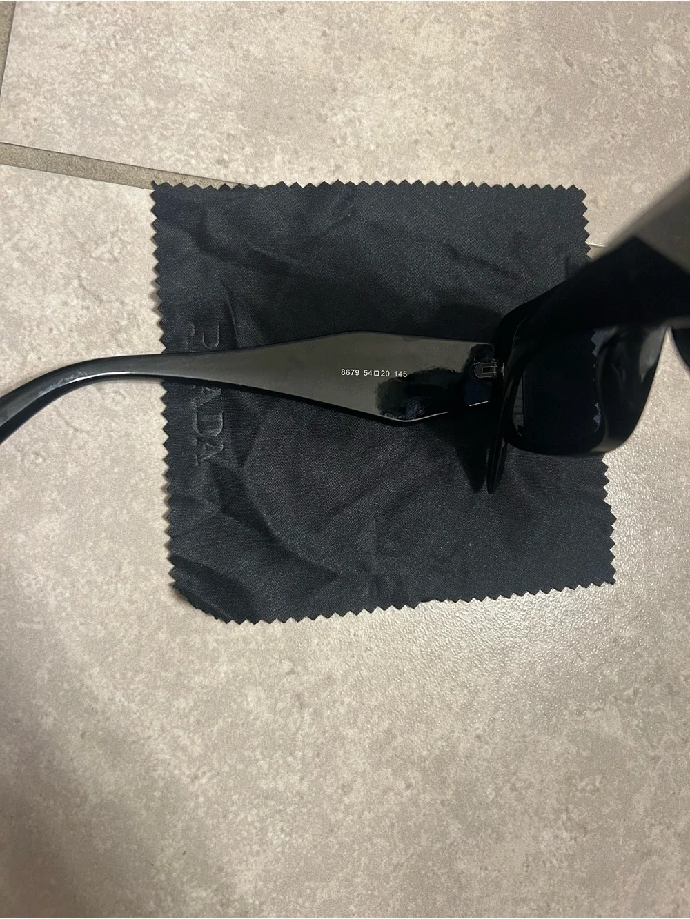 Prada Black Rectangular Men's Sunglasses with Case